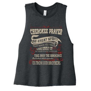 Cherokee Native American Prayer Women's Racerback Cropped Tank