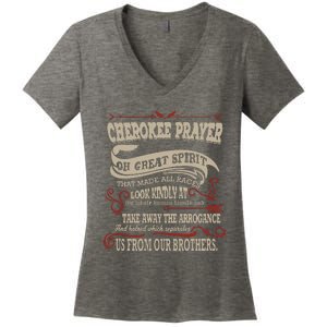 Cherokee Native American Prayer Women's V-Neck T-Shirt