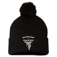 Cherokee Native American Pom Pom 12in Knit Beanie