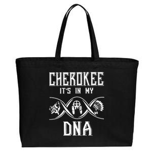 Cherokee Native American Its Is In My DNA Cotton Canvas Jumbo Tote