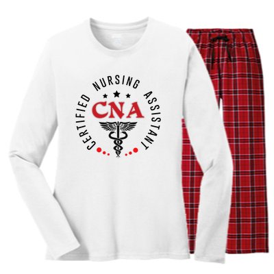 Cna Nurse Assistant Certified Nursing Assistant For Work Women's Long Sleeve Flannel Pajama Set 