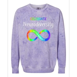 Celebrate Neurodiversity Autism Awareness Month Infinity Colorblast Crewneck Sweatshirt