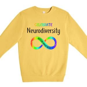 Celebrate Neurodiversity Autism Awareness Month Infinity Premium Crewneck Sweatshirt