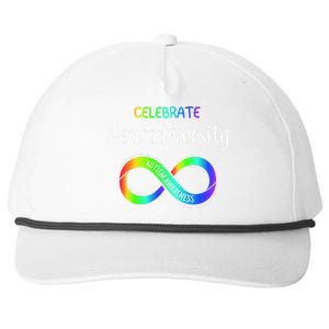 Celebrate Neurodiversity Autism Awareness Month Infinity Snapback Five-Panel Rope Hat