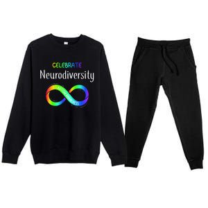 Celebrate Neurodiversity Autism Awareness Month Infinity Premium Crewneck Sweatsuit Set