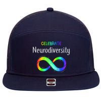 Celebrate Neurodiversity Autism Awareness Month Infinity 7 Panel Mesh Trucker Snapback Hat