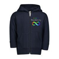 Celebrate Neurodiversity Autism Awareness Month Infinity Toddler Zip Fleece Hoodie