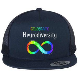 Celebrate Neurodiversity Autism Awareness Month Infinity Flat Bill Trucker Hat