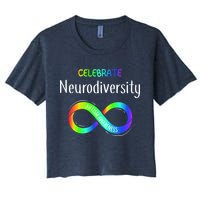 Celebrate Neurodiversity Autism Awareness Month Infinity Women's Crop Top Tee