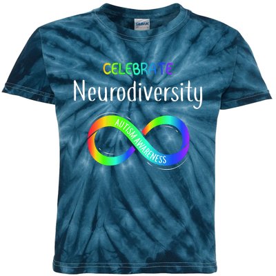 Celebrate Neurodiversity Autism Awareness Month Infinity Kids Tie-Dye T-Shirt