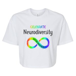 Celebrate Neurodiversity Autism Awareness Month Infinity Bella+Canvas Jersey Crop Tee