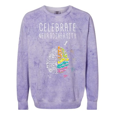 Celebrate Neurodiversity ADHD Autism ASD Awareness Gift Colorblast Crewneck Sweatshirt