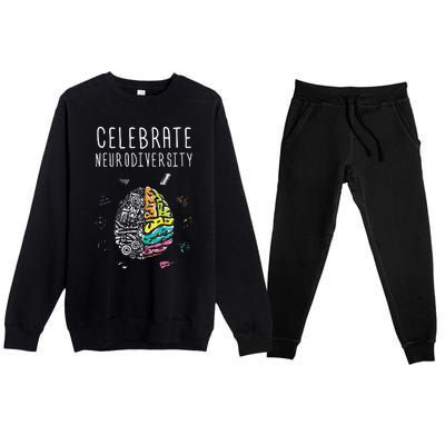 Celebrate Neurodiversity ADHD Autism ASD Awareness Gift Premium Crewneck Sweatsuit Set