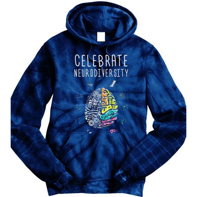 Celebrate Neurodiversity ADHD Autism ASD Awareness Gift Tie Dye Hoodie