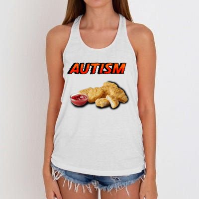 Chicken Nugget Autism Cringey Women's Knotted Racerback Tank