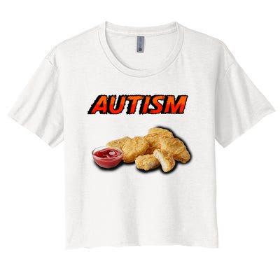 Chicken Nugget Autism Cringey Women's Crop Top Tee