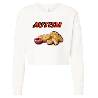 Chicken Nugget Autism Cringey Cropped Pullover Crew