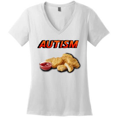 Chicken Nugget Autism Cringey Women's V-Neck T-Shirt