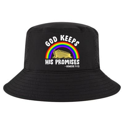 Christian Noah Ark Jesus God Keeps His Promises Rainbow Cool Comfort Performance Bucket Hat