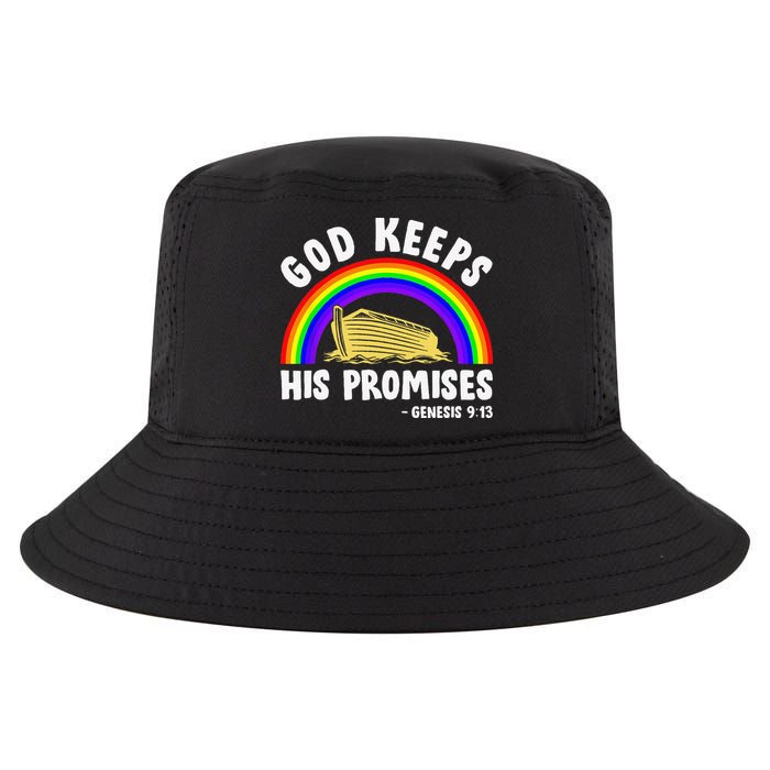 Christian Noah Ark Jesus God Keeps His Promises Rainbow Cool Comfort Performance Bucket Hat