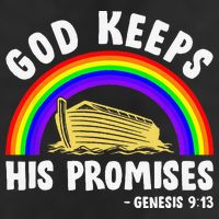Christian Noah Ark Jesus God Keeps His Promises Rainbow Cool Comfort Performance Bucket Hat