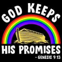 Christian Noah Ark Jesus God Keeps His Promises Rainbow City Backpack