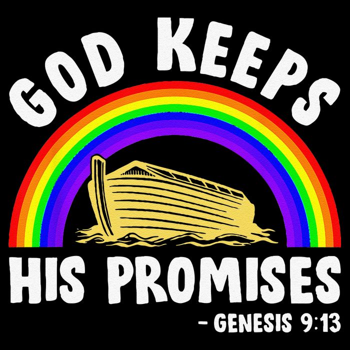 Christian Noah Ark Jesus God Keeps His Promises Rainbow City Backpack