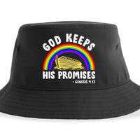 Christian Noah Ark Jesus God Keeps His Promises Rainbow Sustainable Bucket Hat