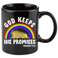 Christian Noah Ark Jesus God Keeps His Promises Rainbow 11oz C Handle Ceramic Mug