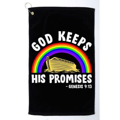 Christian Noah Ark Jesus God Keeps His Promises Rainbow Golf Towel