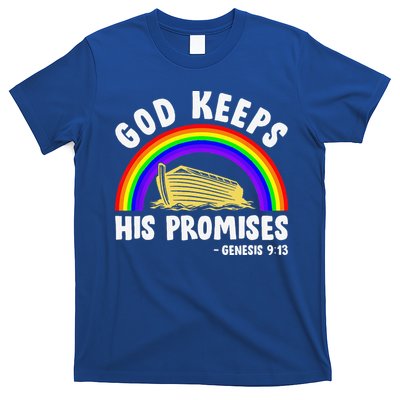 Christian Noah Ark Jesus God Keeps His Promises Rainbow T-Shirt