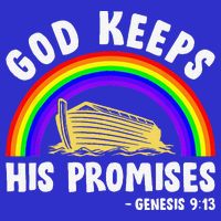 Christian Noah Ark Jesus God Keeps His Promises Rainbow 16 in Basic Backpack