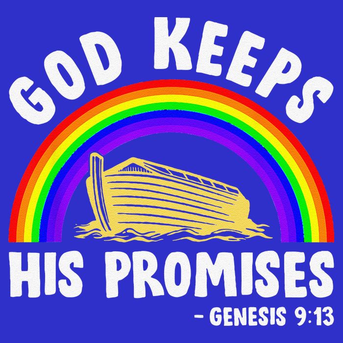 Christian Noah Ark Jesus God Keeps His Promises Rainbow 16 in Basic Backpack