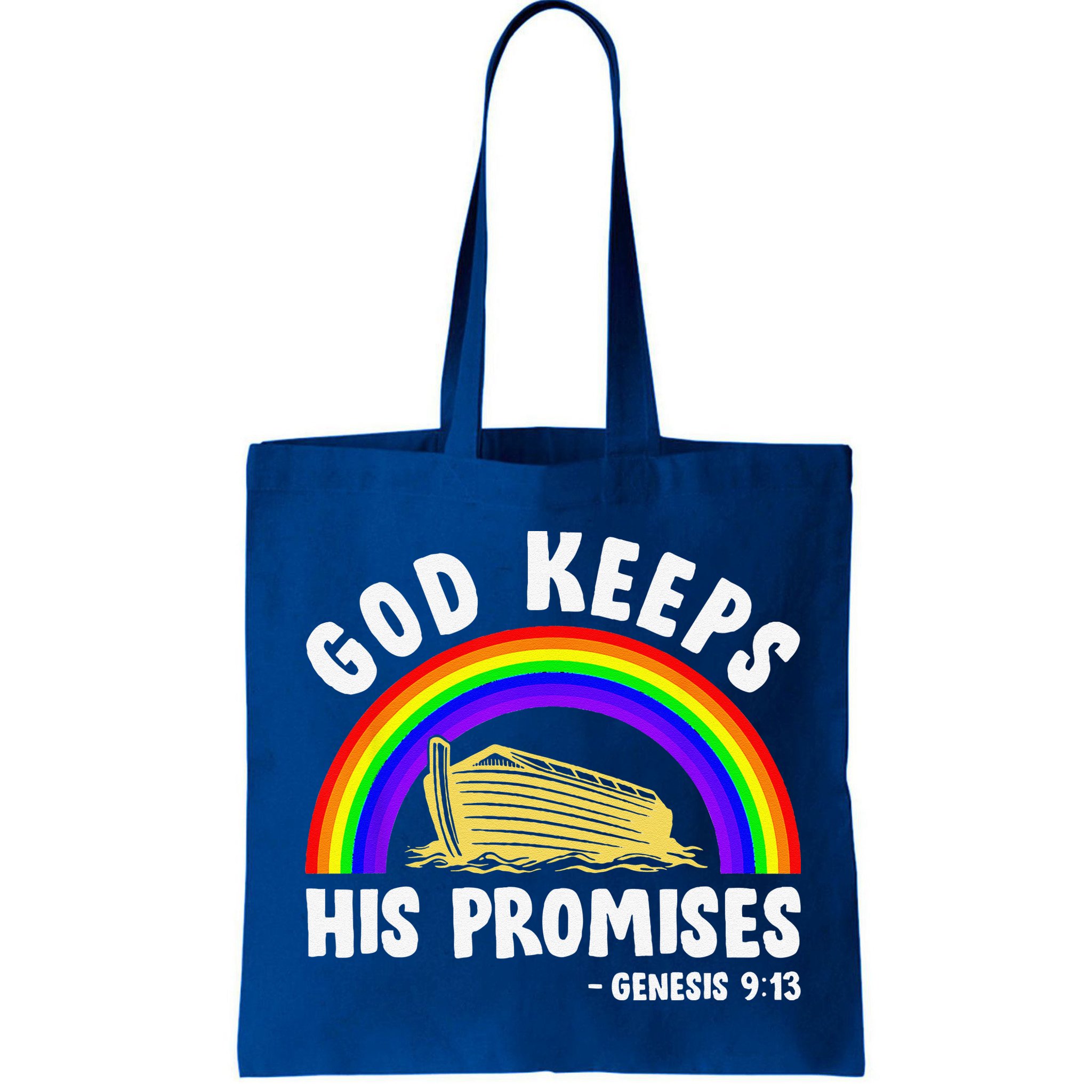 Christian Noah Ark Jesus God Keeps His Promises Rainbow Bag