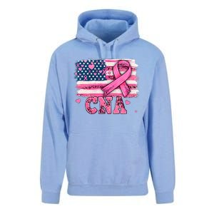 Cna Nurse American Flag P.I.N.K Ribbon Breast Cancer Awareness Unisex Surf Hoodie