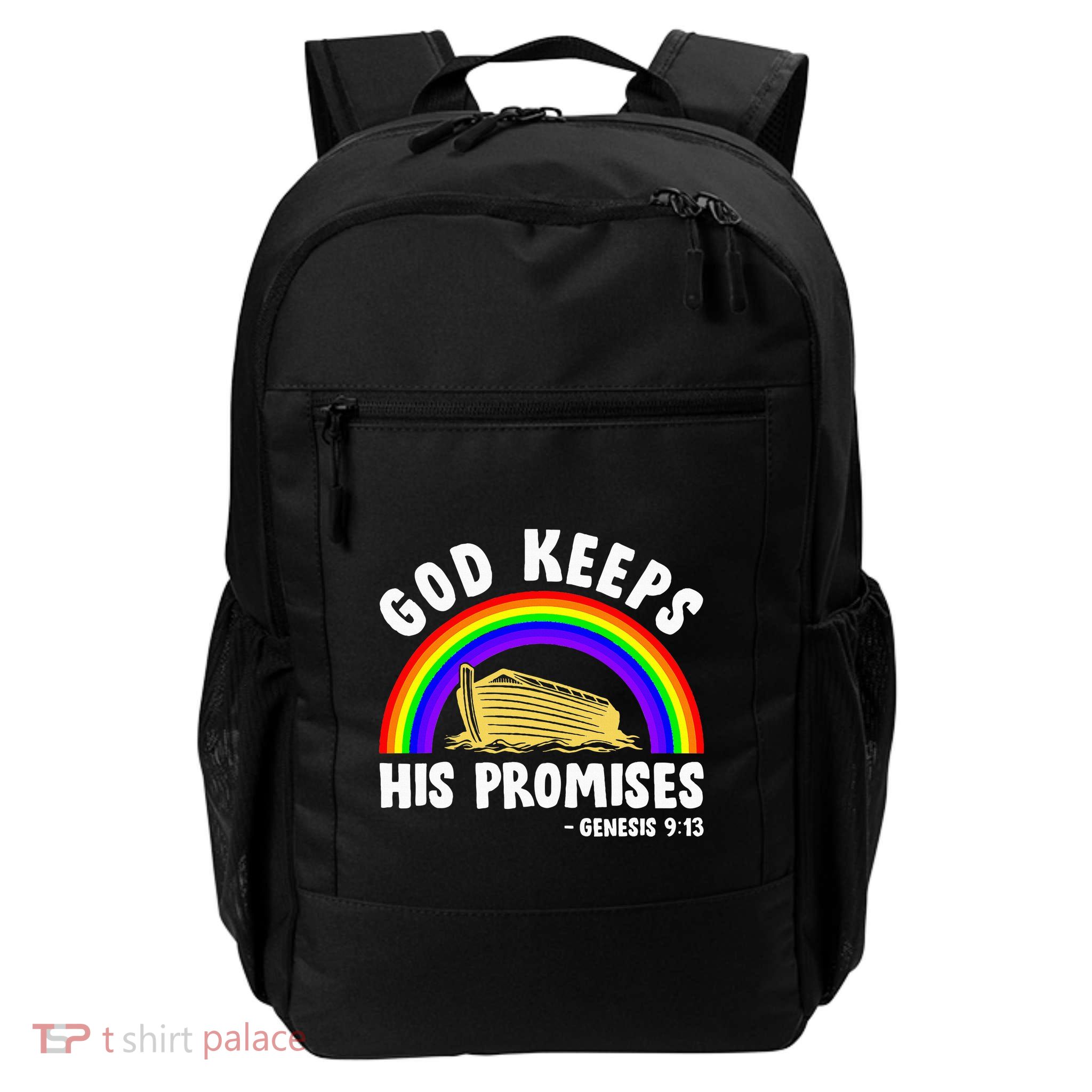 Christian Noah Ark Jesus God Keeps His Promises Rainbow Daily Commute Backpack