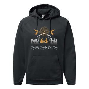 Christian Nativity And the Angels Did Sing Funny Christmas Performance Fleece Hoodie