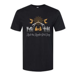 Christian Nativity And the Angels Did Sing Funny Christmas Softstyle CVC T-Shirt