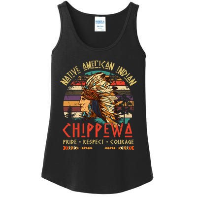 Chippewa Native American Indian Pride Indigenous Tribe Ladies Essential Tank