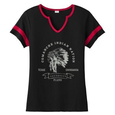 Comanche Native American Indian Pride Chief Respect Ladies Halftime Notch Neck Tee