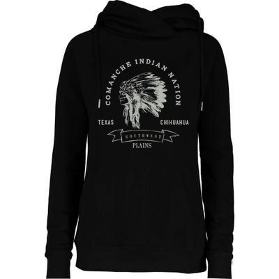 Comanche Native American Indian Pride Chief Respect Womens Funnel Neck Pullover Hood