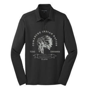 Comanche Native American Indian Pride Chief Respect Silk Touch Performance Long Sleeve Polo