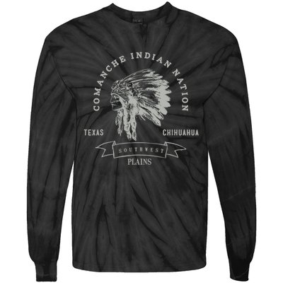 Comanche Native American Indian Pride Chief Respect Tie-Dye Long Sleeve Shirt