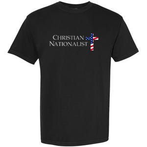 Christian Nationalist American Flag Cross Faith Garment-Dyed Heavyweight T-Shirt