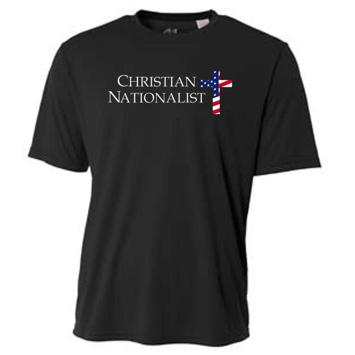 Christian Nationalist American Flag Cross Faith Cooling Performance Crew T-Shirt