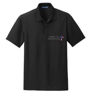 Christian Nationalist American Flag Cross Faith Dry Zone Grid Polo