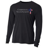 Christian Nationalist American Flag Cross Faith Cooling Performance Long Sleeve Crew