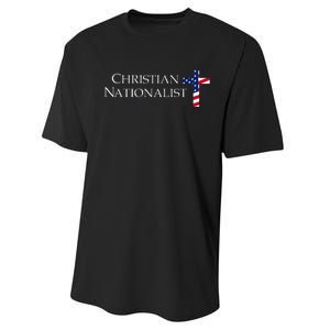 Christian Nationalist American Flag Cross Faith Performance Sprint T-Shirt