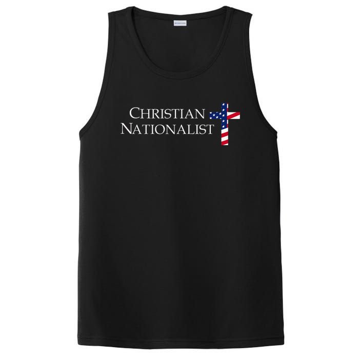 Christian Nationalist American Flag Cross Faith PosiCharge Competitor Tank