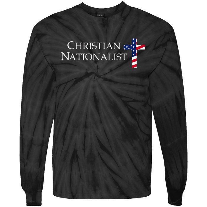 Christian Nationalist American Flag Cross Faith Tie-Dye Long Sleeve Shirt